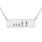 Skiing Family - 1 Mom, 1 Dad, 3 Children | Personalized Bar Pendant Necklace - Powderaddicts