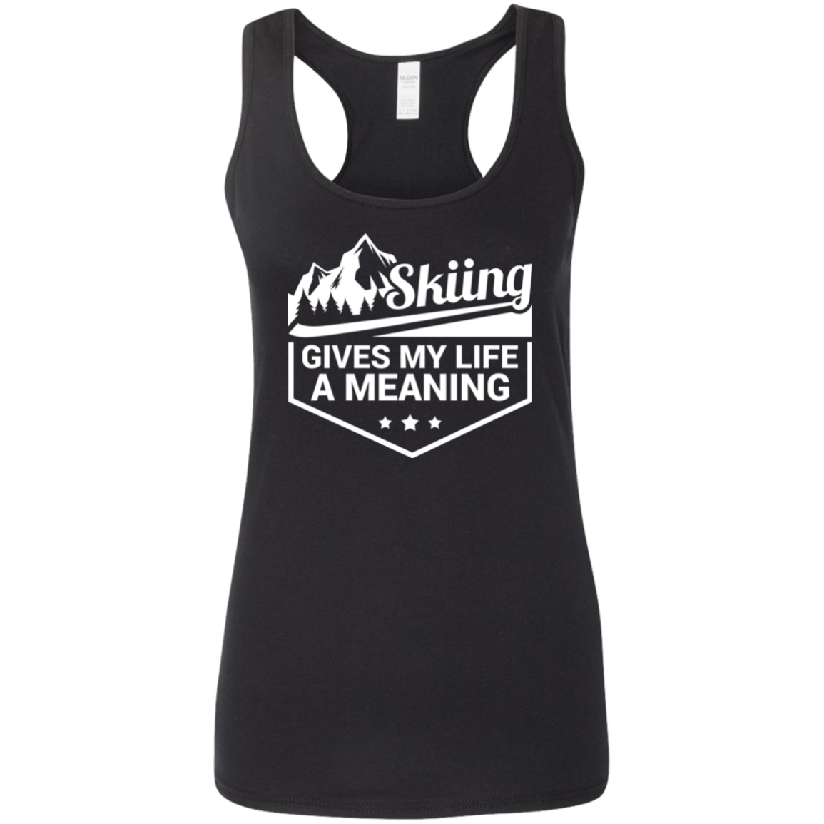 Skiing Gives My Life A Meaning Ladies Tees and Tank Tops - Powderaddicts