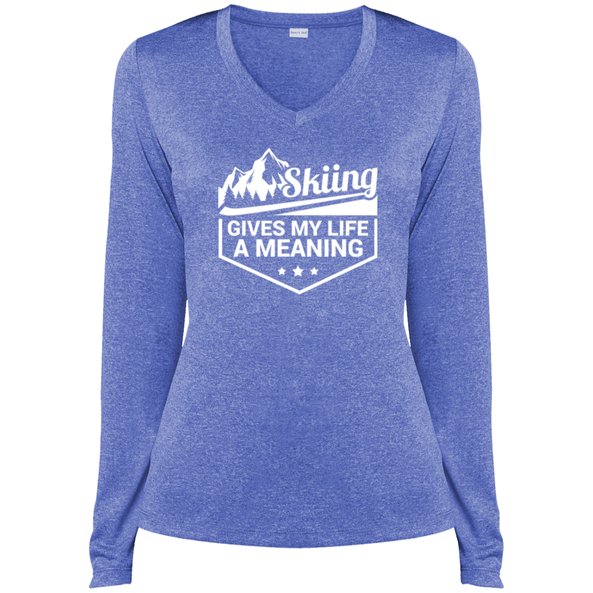 Skiing Gives My Life A Meaning Ladies Tees and Tank Tops - Powderaddicts