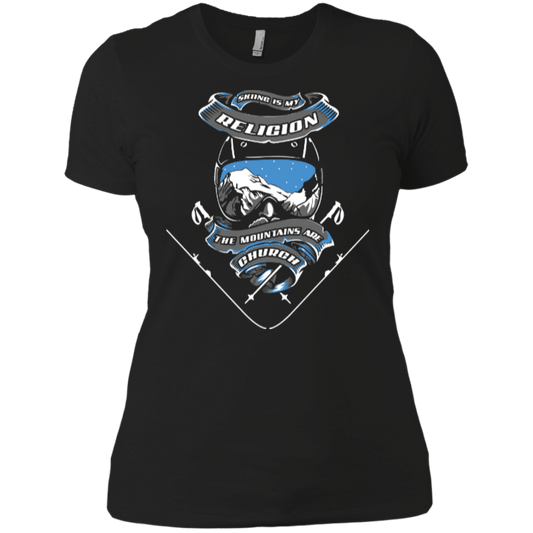 Skiing Is My Religion Ladies Tees - Powderaddicts