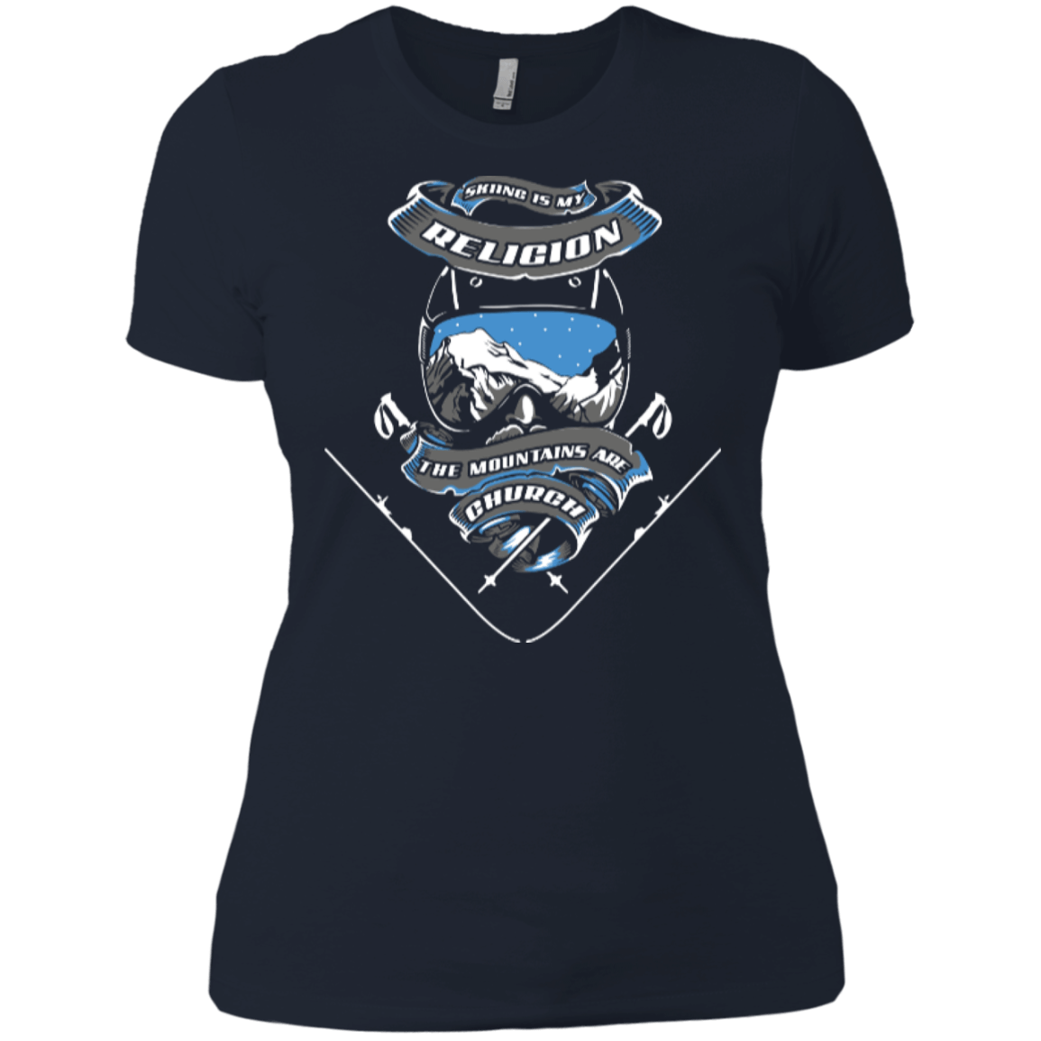 Skiing Is My Religion Ladies Tees - Powderaddicts