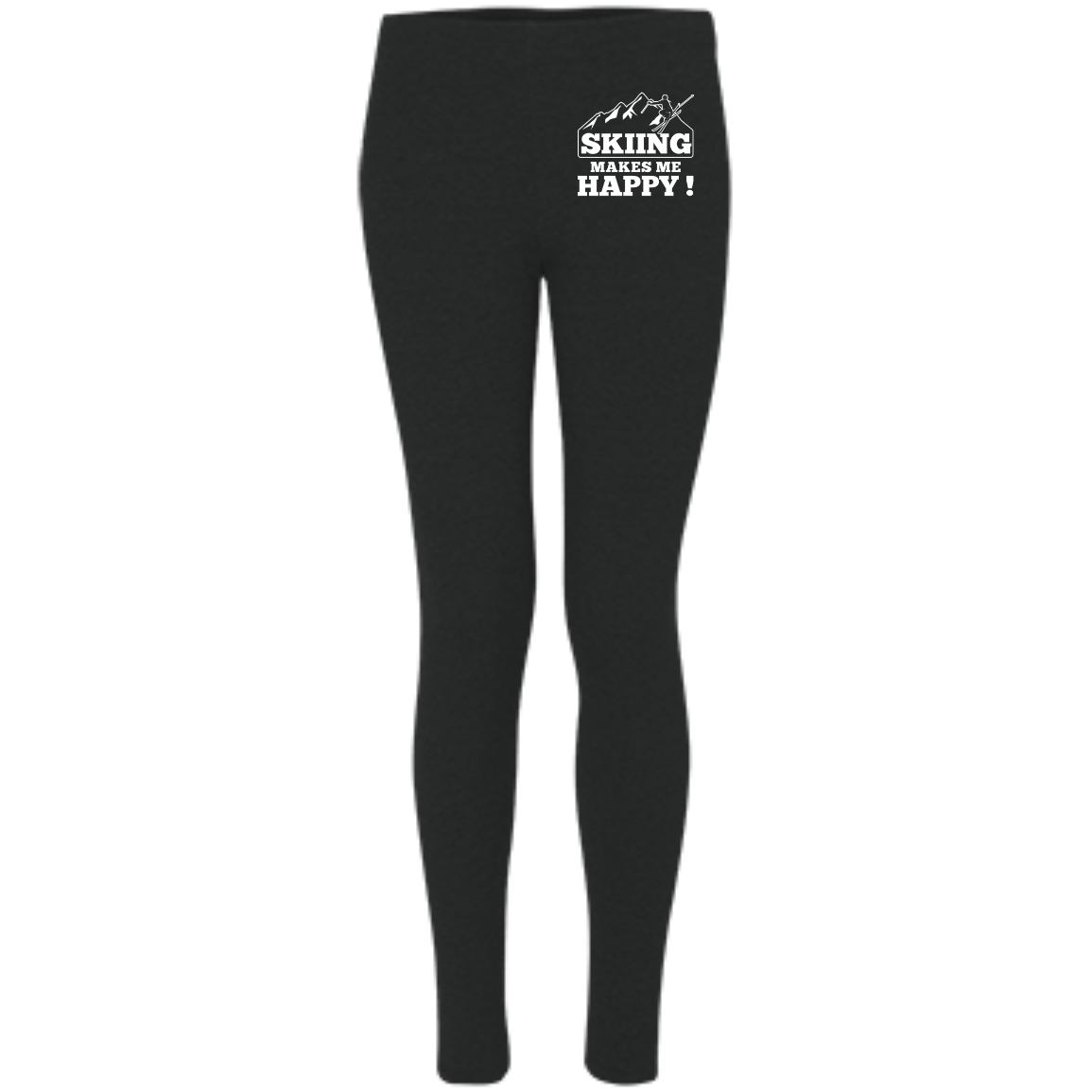 Skiing Makes Me Happy Women's Embroidered Leggings - Powderaddicts