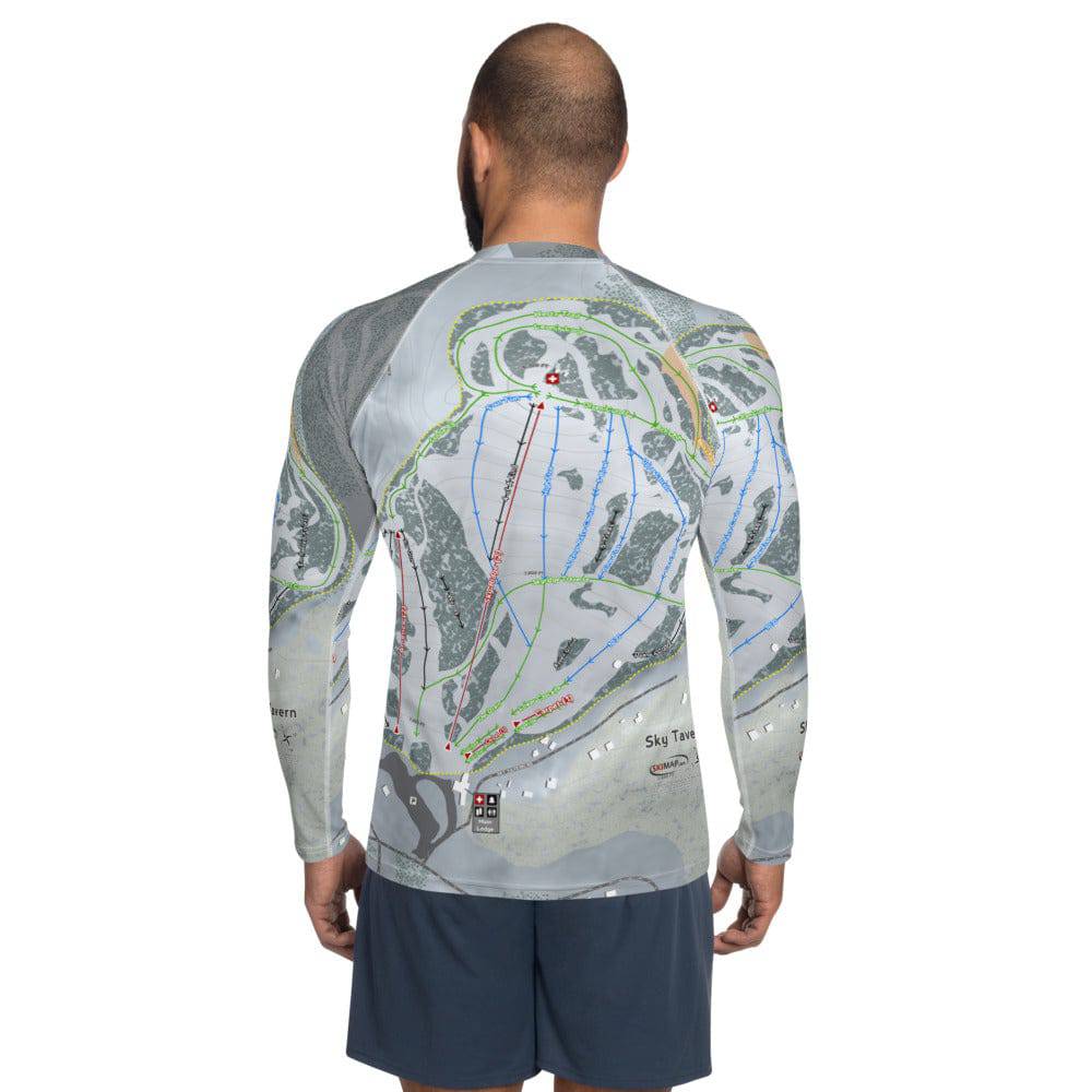 Sky Tavern, Nevada Ski Trail Map Men's Base Layer Top - Powderaddicts