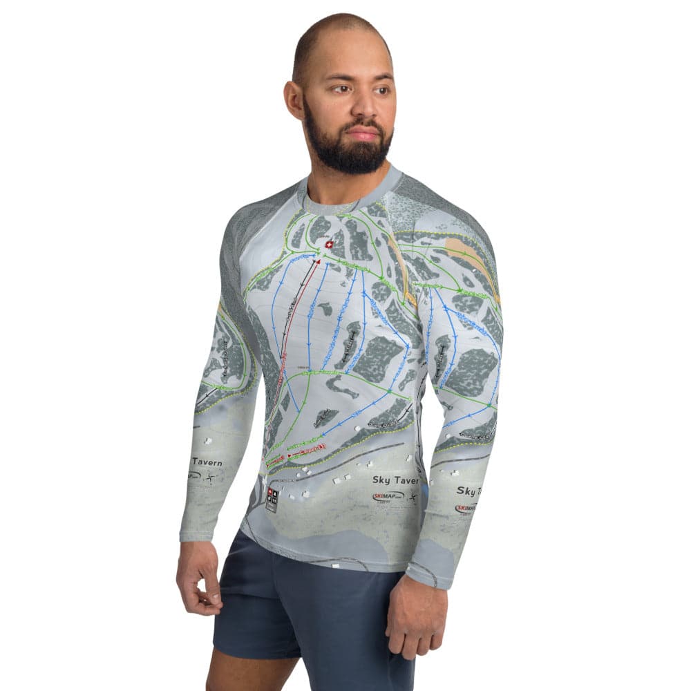Sky Tavern, Nevada Ski Trail Map Men's Base Layer Top - Powderaddicts