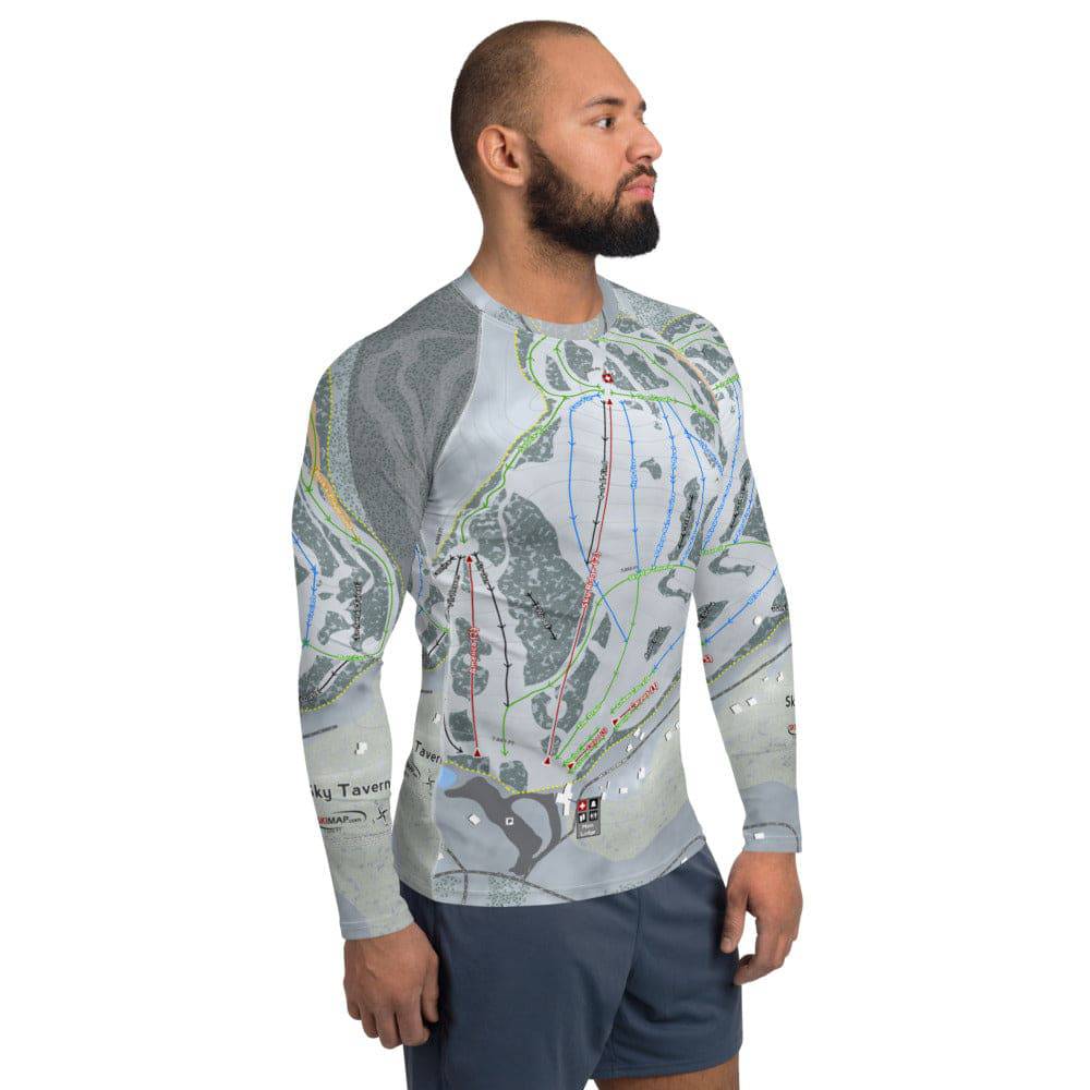 Sky Tavern, Nevada Ski Trail Map Men's Base Layer Top - Powderaddicts