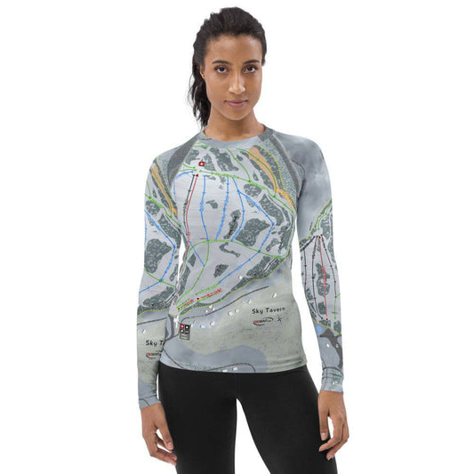 Sky Tavern, Nevada Ski Trail Map Women's Base Layer Top - Powderaddicts