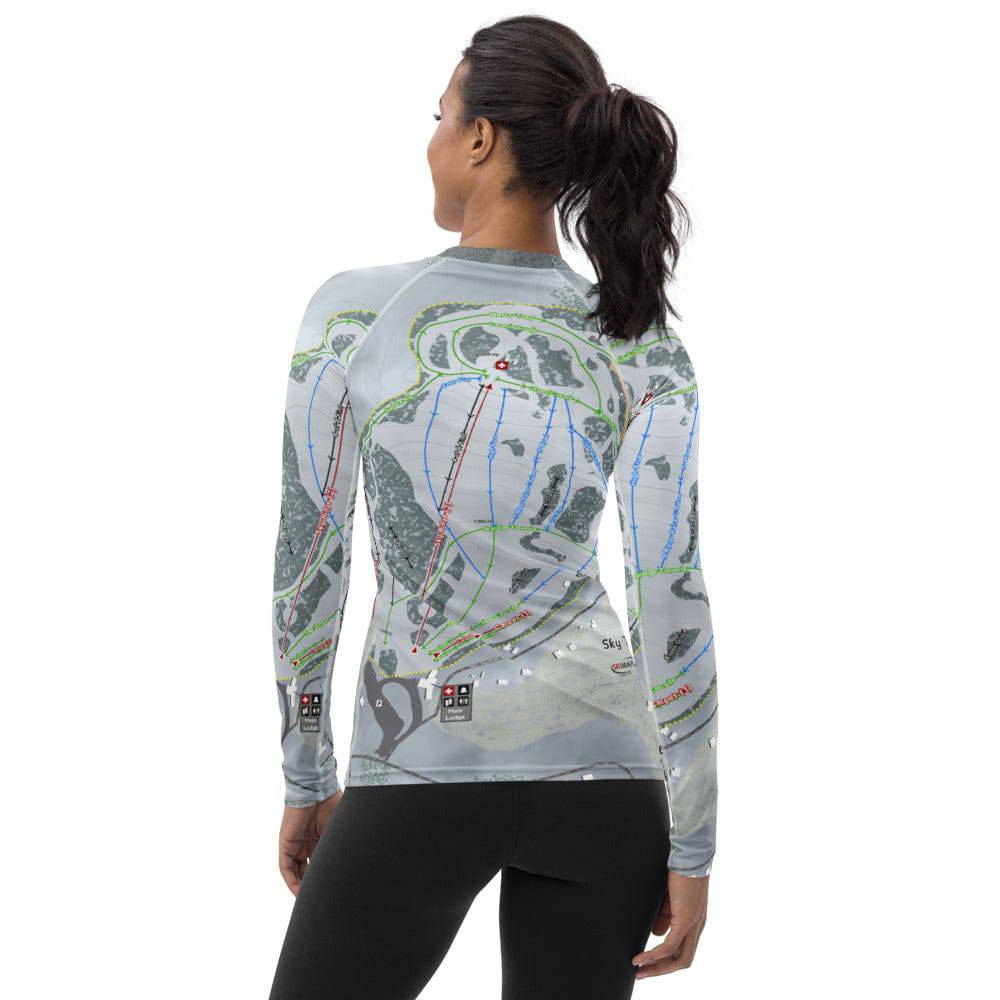 Sky Tavern, Nevada Ski Trail Map Women's Base Layer Top - Powderaddicts