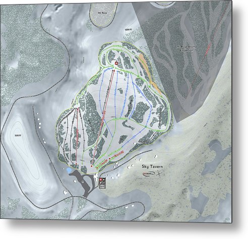 Sky Tavern Ski Trail Map - Metal Print - Powderaddicts