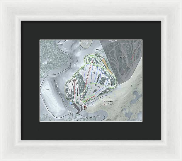 Sky Tavern Ski Trail Map - Framed Print - Powderaddicts