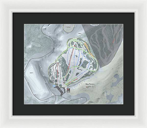 Sky Tavern Ski Trail Map - Framed Print - Powderaddicts