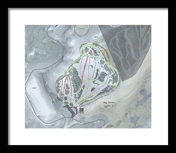 Sky Tavern Ski Trail Map - Framed Print - Powderaddicts