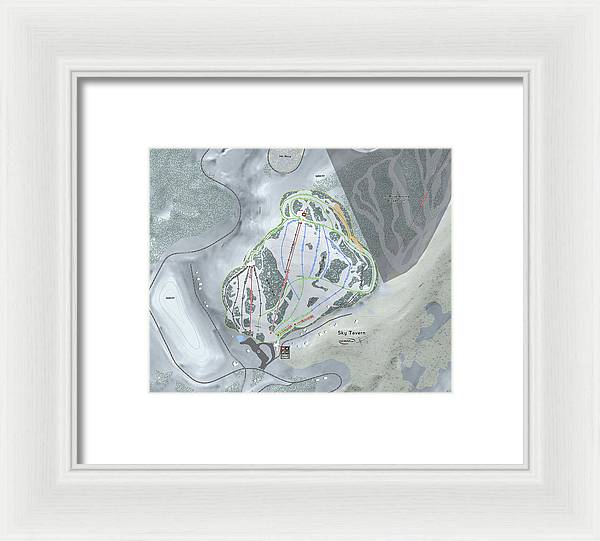Sky Tavern Ski Trail Map - Framed Print - Powderaddicts