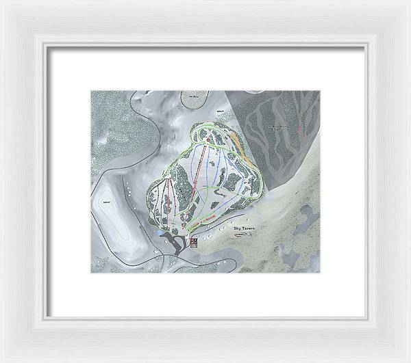 Sky Tavern Ski Trail Map - Framed Print - Powderaddicts
