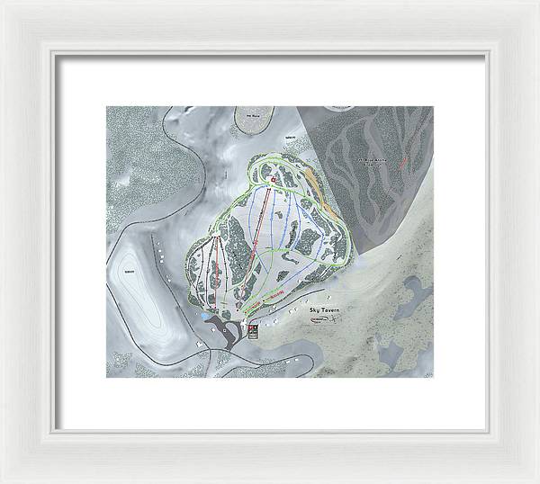 Sky Tavern Ski Trail Map - Framed Print - Powderaddicts