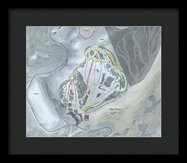 Sky Tavern Ski Trail Map - Framed Print - Powderaddicts