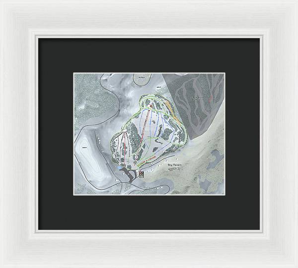 Sky Tavern Ski Trail Map - Framed Print - Powderaddicts