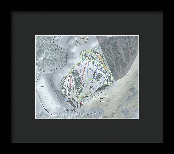 Sky Tavern Ski Trail Map - Framed Print - Powderaddicts