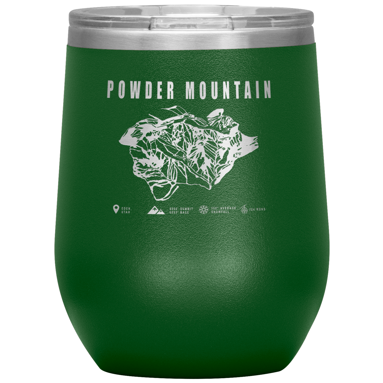Powder Mountain,Utah Ski Trail Map Wine 12oz Tumbler - Powderaddicts