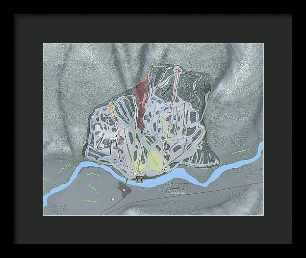 Sleeping Giant Ski Trail Map - Framed Print - Powderaddicts