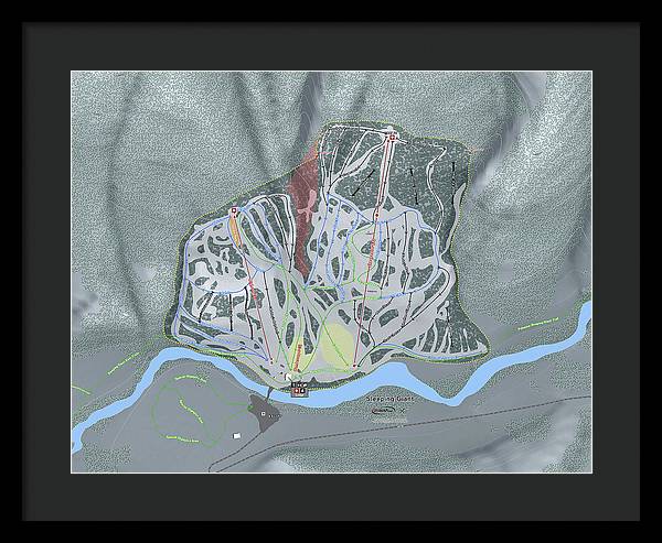 Sleeping Giant Ski Trail Map - Framed Print - Powderaddicts