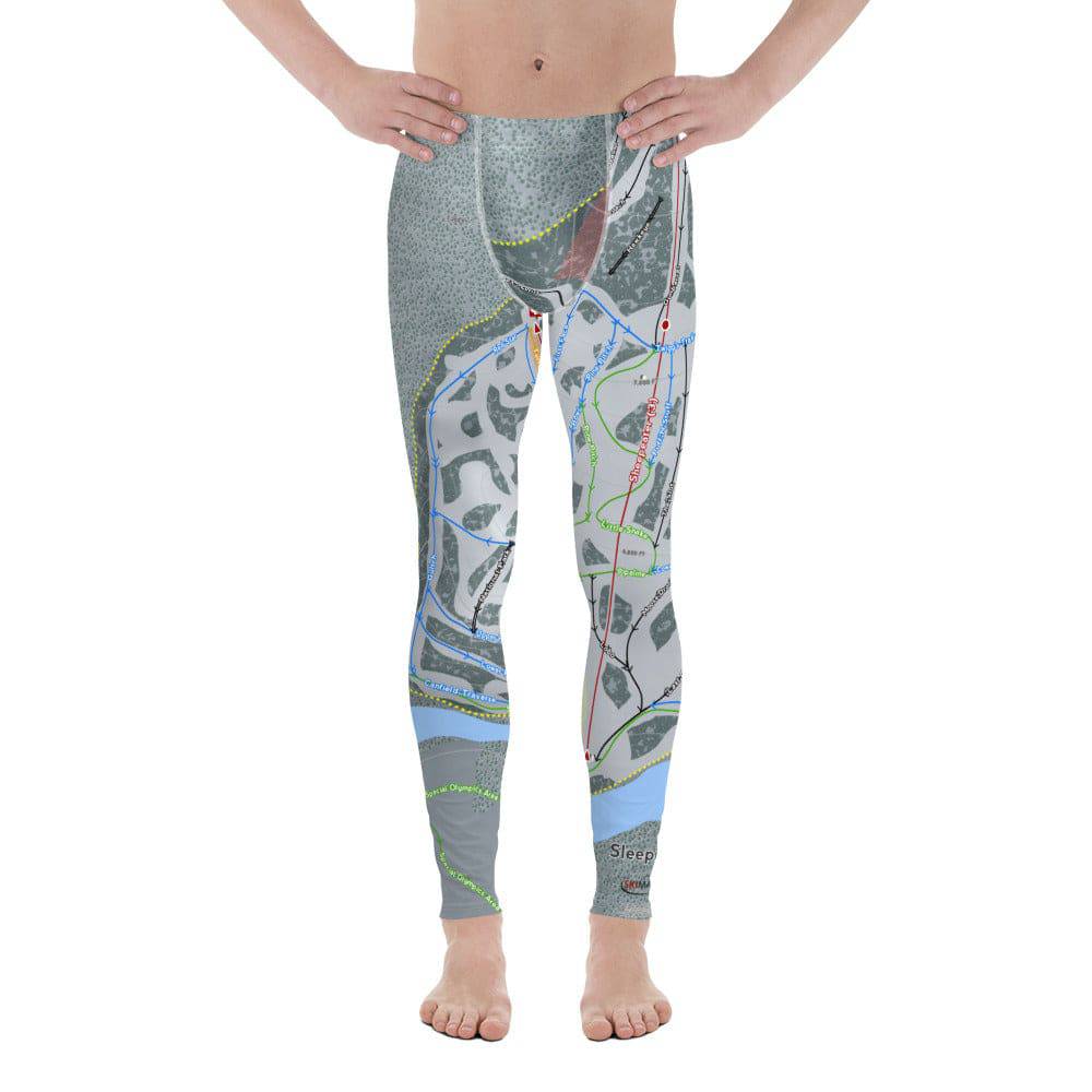 Sleeping Giant, Wyoming Ski Trail Map Men's Base Layer Bottom - Powderaddicts