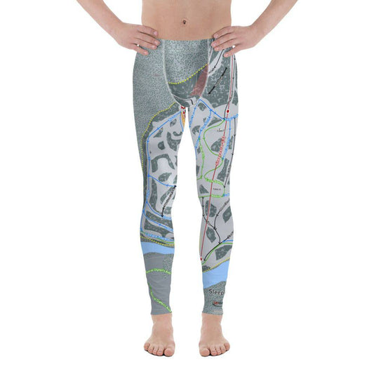 Sleeping Giant, Wyoming Ski Trail Map Men's Base Layer Bottom - Powderaddicts