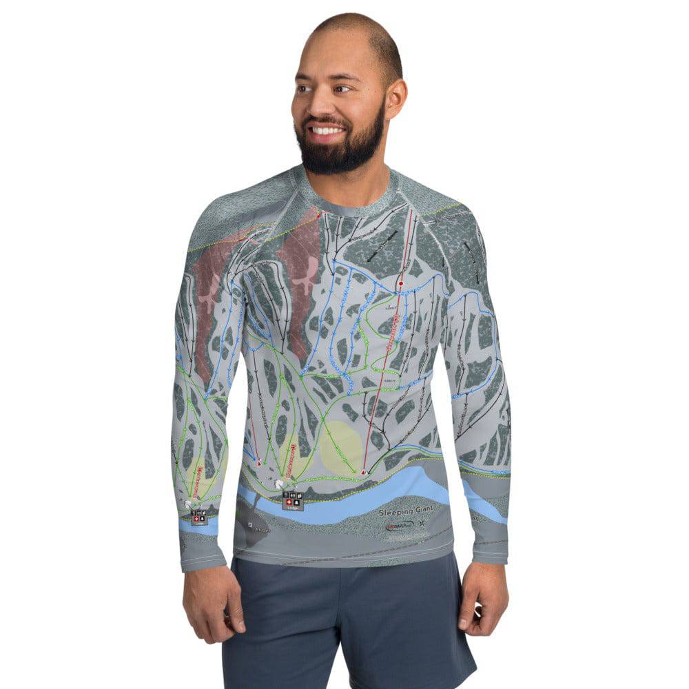 Sleeping Giant, Wyoming Ski Trail Map Men's Base Layer Top