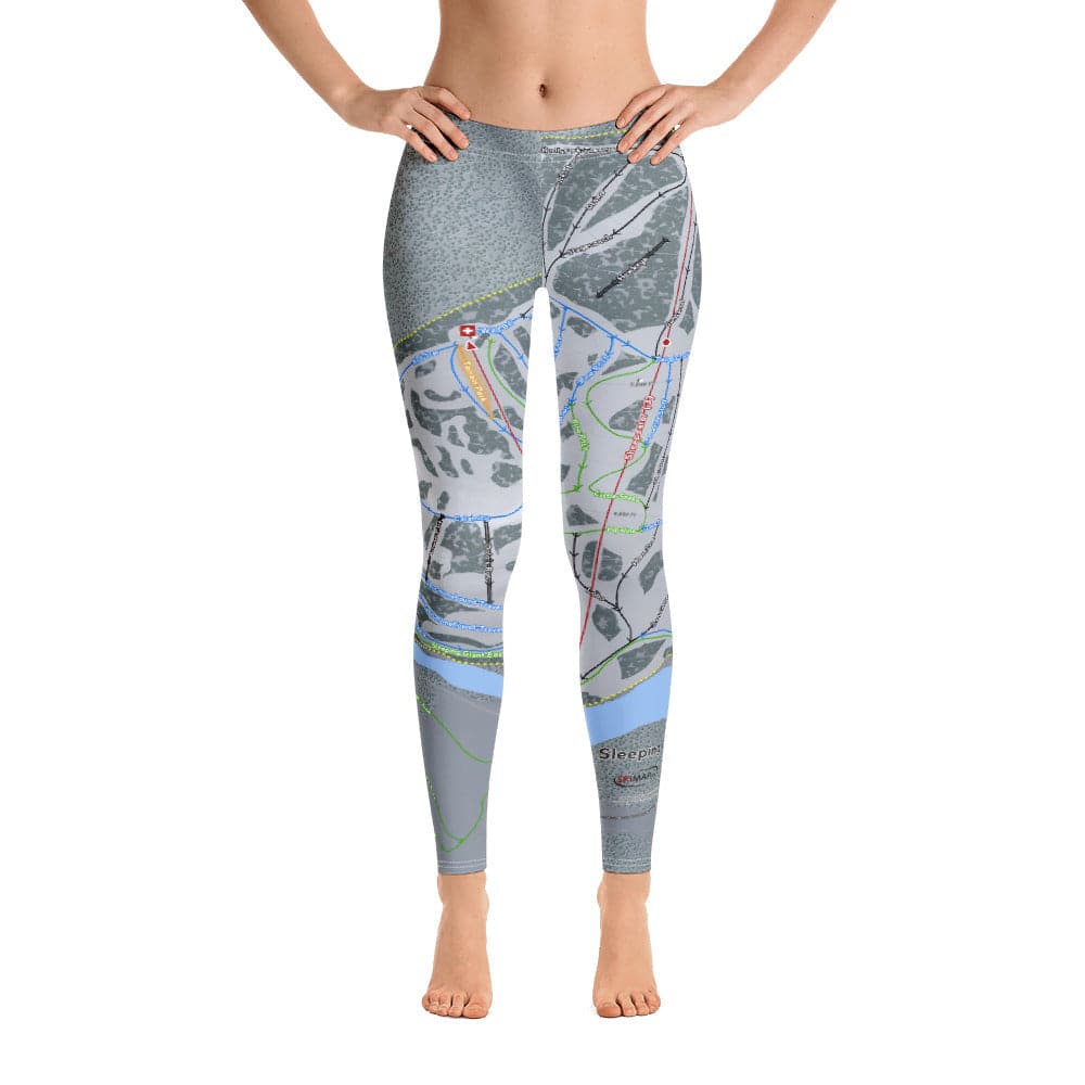 Sleeping Giant, Wyoming Ski Trail Map Women's Base Layer Bottom - Powderaddicts