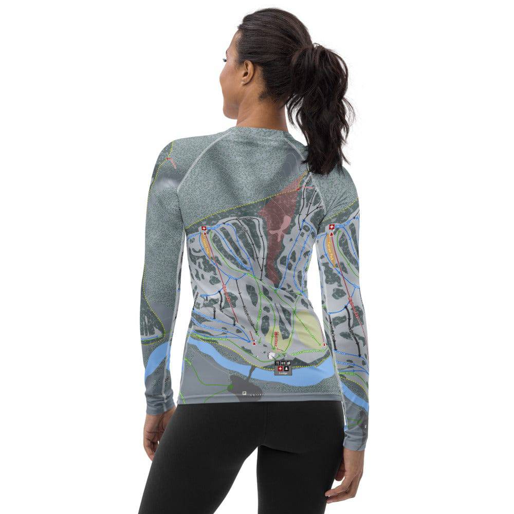 Sleeping Giant, Wyoming Ski Trail Map Women's Base Layer Top - Powderaddicts