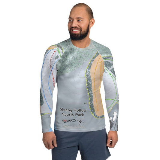 Sleepy Hollow Sports Park, Iowa Ski Trail Map Men's Base Layer Top - Powderaddicts