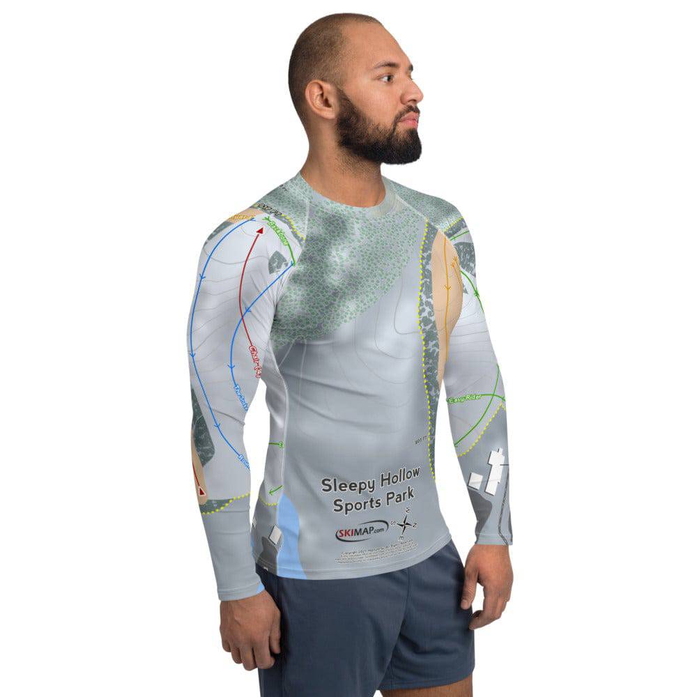 Sleepy Hollow Sports Park, Iowa Ski Trail Map Men's Base Layer Top - Powderaddicts
