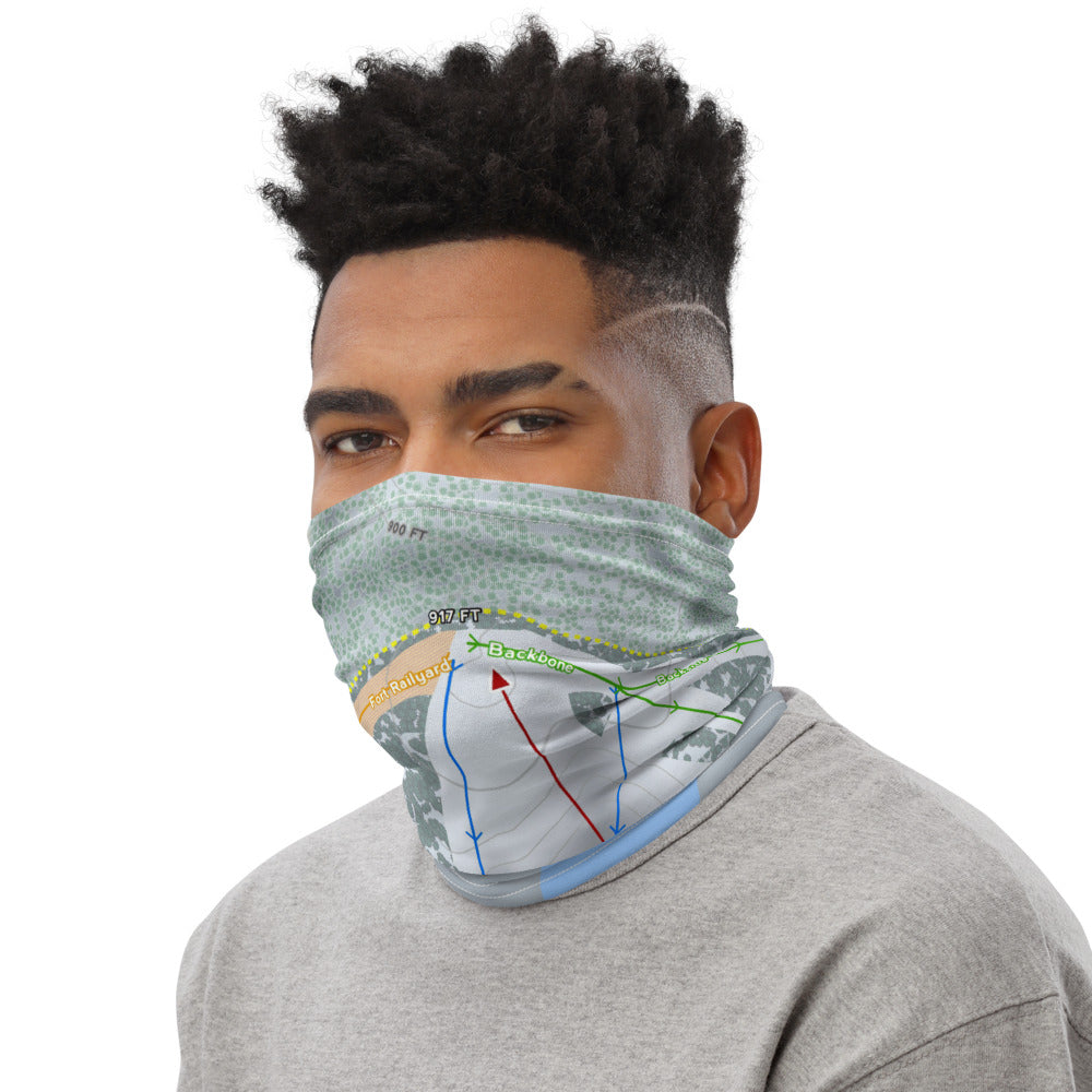 Sleepy Hollow Sports Park, Iowa Ski Trail Map Printed Neck Gaiter - Powderaddicts
