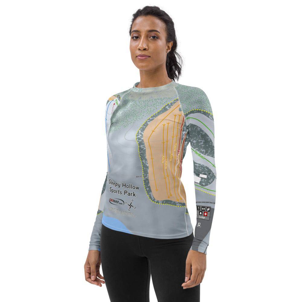 Sleepy Hollow Sports Park, Iowa Ski Trail Map Women's Base Layer Top - Powderaddicts