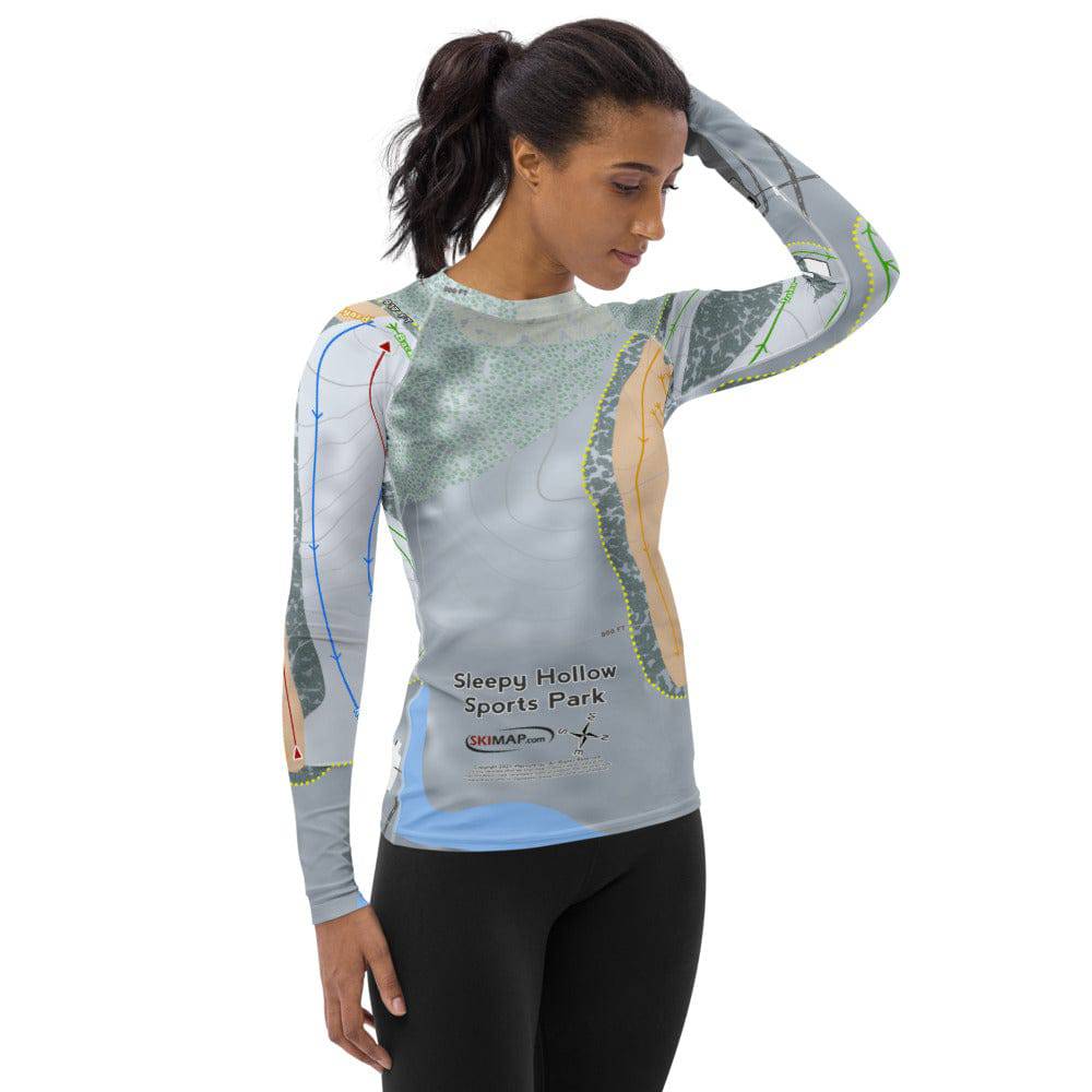 Sleepy Hollow Sports Park, Iowa Ski Trail Map Women's Base Layer Top - Powderaddicts