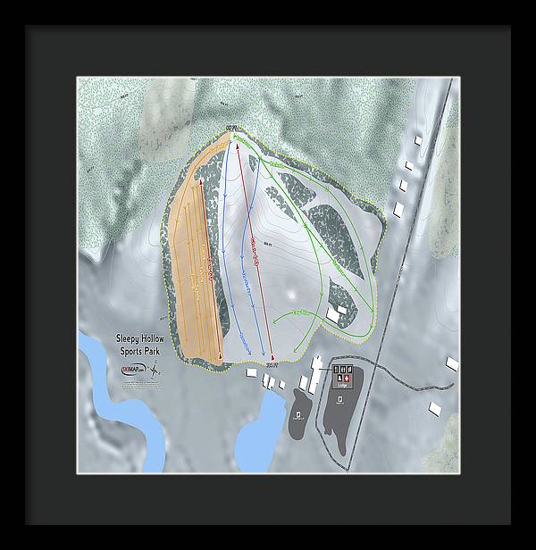 Sleepy Hollow Sports Park Ski Trail Map - Framed Print - Powderaddicts