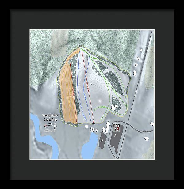 Sleepy Hollow Sports Park Ski Trail Map - Framed Print - Powderaddicts
