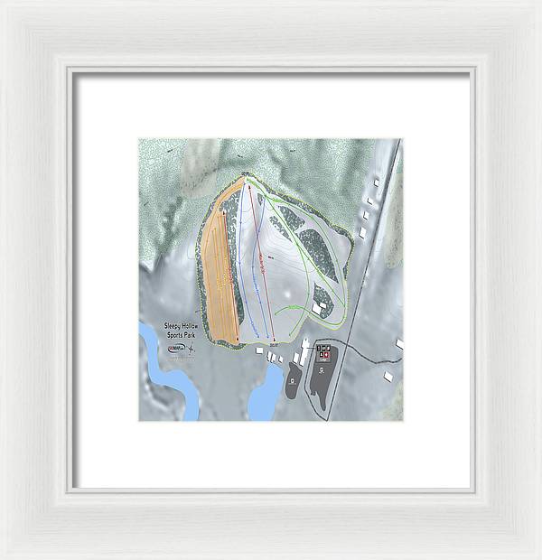 Sleepy Hollow Sports Park Ski Trail Map - Framed Print - Powderaddicts