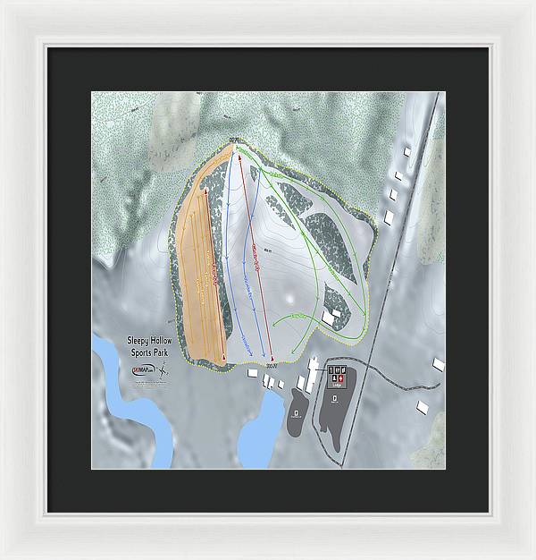 Sleepy Hollow Sports Park Ski Trail Map - Framed Print - Powderaddicts