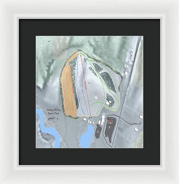 Sleepy Hollow Sports Park Ski Trail Map - Framed Print - Powderaddicts