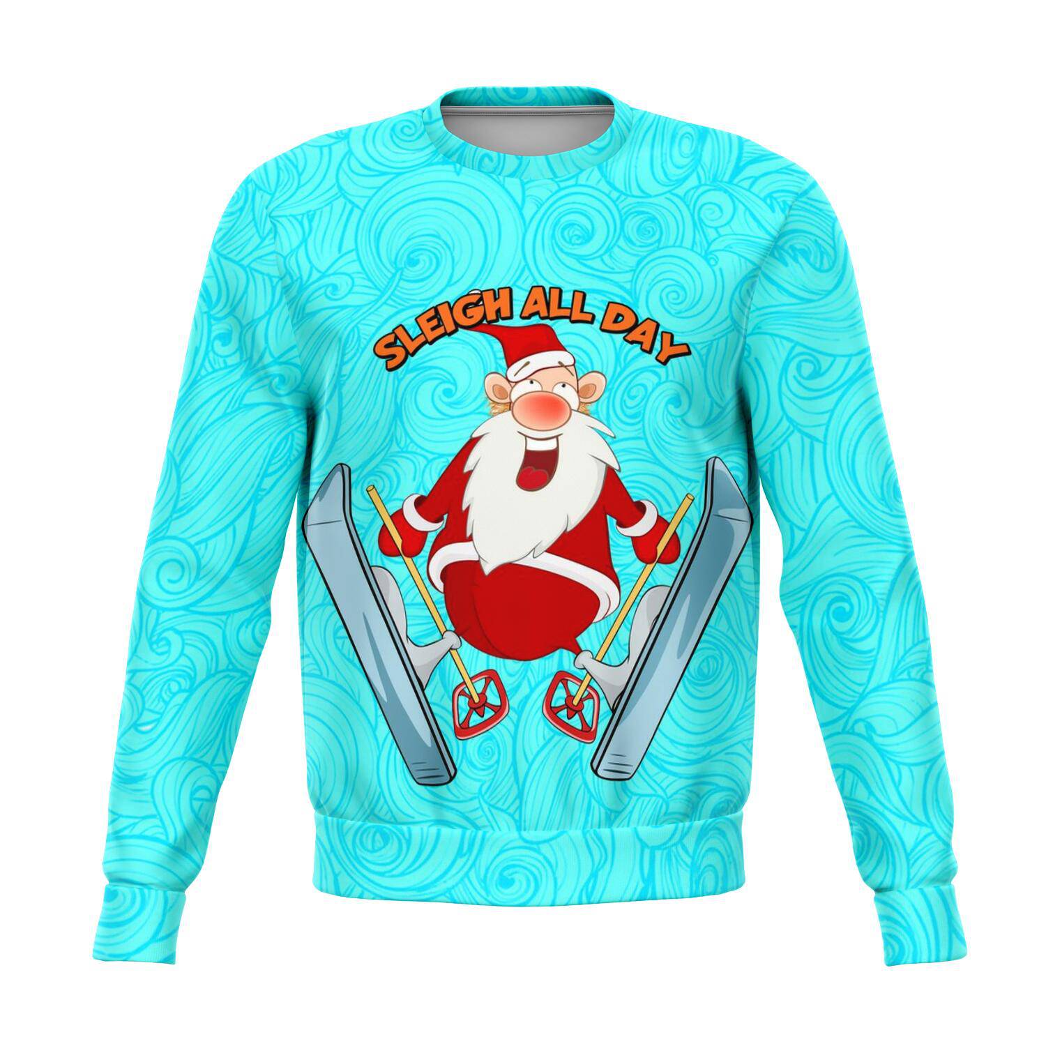 Sleigh All Day Skiing Ugly Christmas Sweater Order By December - Powderaddicts