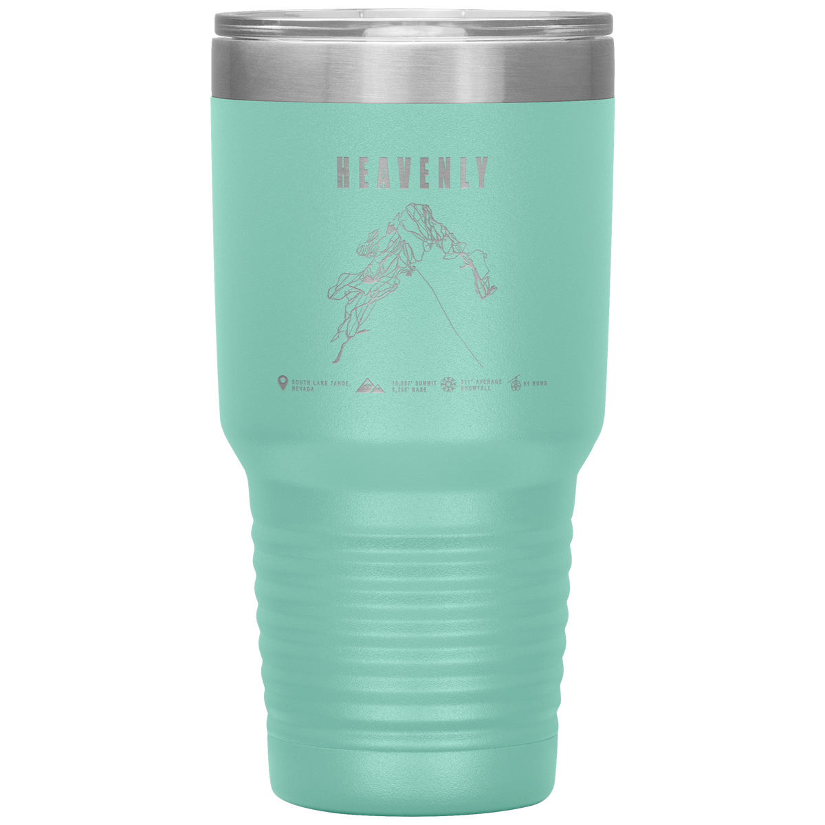 Heavenly, Nevada Ski Trail Map 30oz Tumbler - Powderaddicts