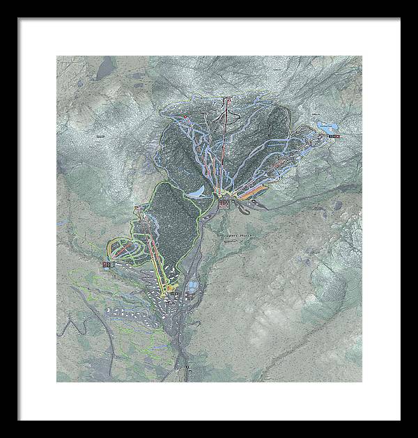 Smugglers Notch Ski Trail Map - Framed Print - Powderaddicts