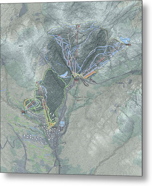 Smugglers Notch Ski Trail Map - Metal Print - Powderaddicts