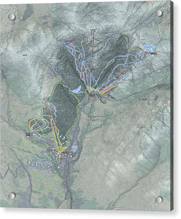 Smugglers Notch Ski Trail Map - Acrylic Print - Powderaddicts