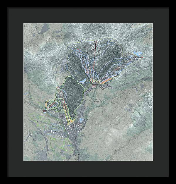 Smugglers Notch Ski Trail Map - Framed Print - Powderaddicts
