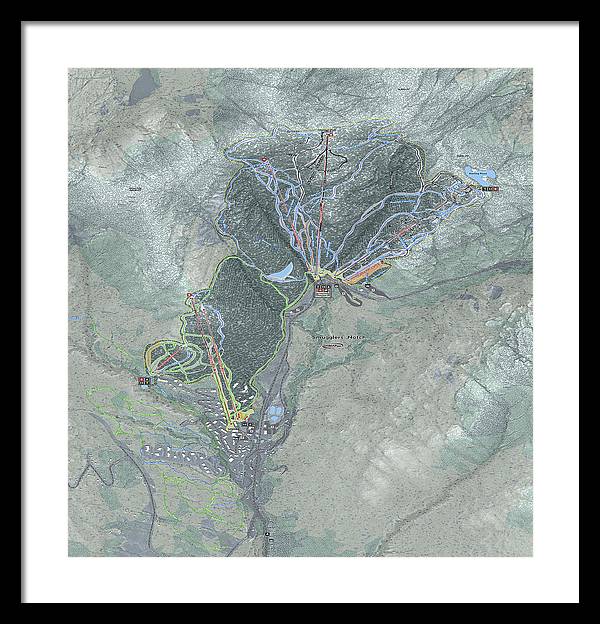 Smugglers Notch Ski Trail Map - Framed Print - Powderaddicts