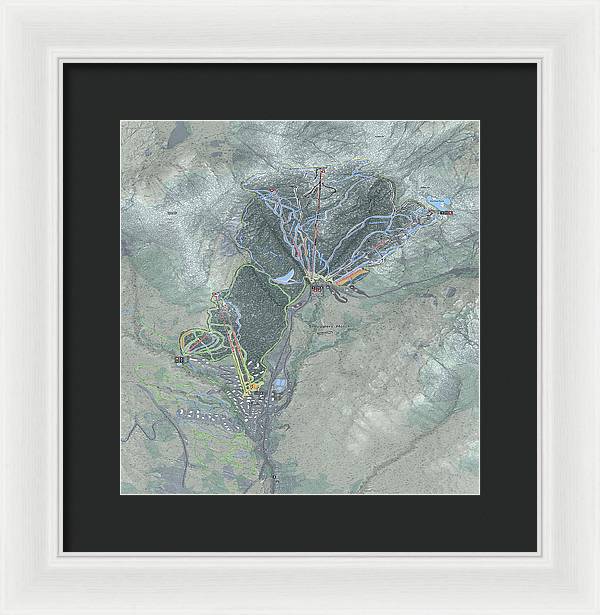 Smugglers Notch Ski Trail Map - Framed Print - Powderaddicts