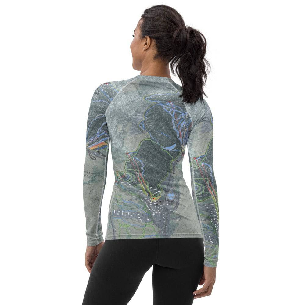 Smugglers Notch, Vermont Ski Trail Map Women's Base Layer Top - Powderaddicts