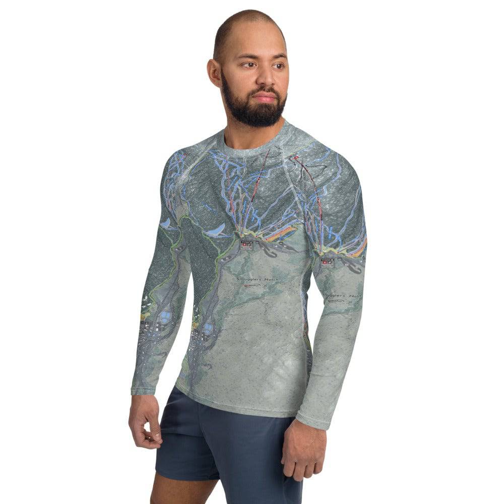 Smugglers Notch, Vermont Ski Trail Men's Base Layer Top - Powderaddicts