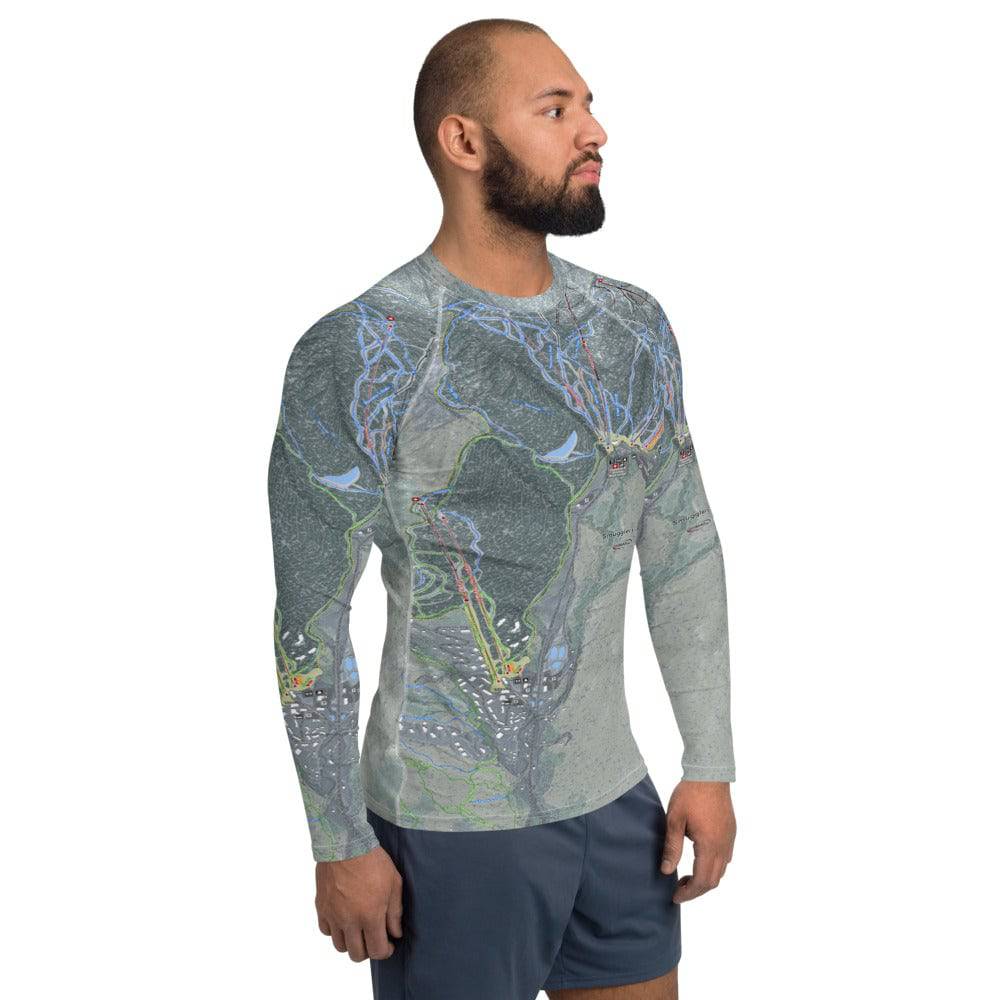 Smugglers Notch, Vermont Ski Trail Men's Base Layer Top - Powderaddicts